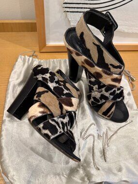 VINTAGE Giuseppe Zanotti Vera Ouio Women’s Animal Print Italian Shoes